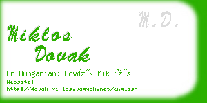 miklos dovak business card